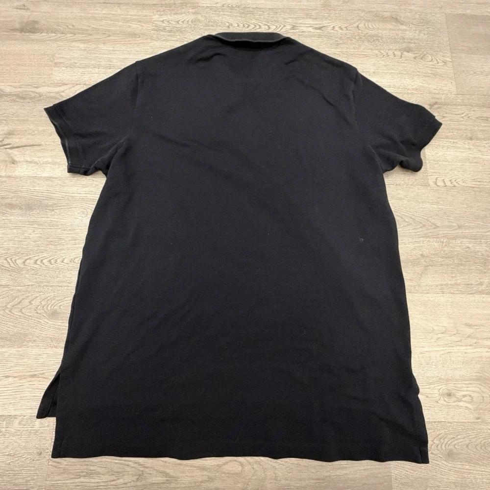 Polo Ralph Lauren Pima Soft Touch Mesh Polo Shirt Mens XL Black White Pony Logo